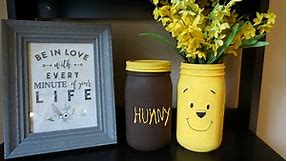 5 Minute Crafts: Winnie the Pooh Mason Jar Vases!
