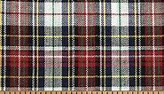 Highland Red Tartan Plaid Cotton Homespun Fabric by JCS - Sold by The Yard