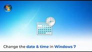 Tutorial: Change the date & time in Windows 7