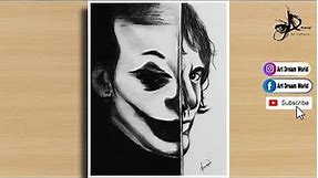 joker sketch step by step - how to draw pencil drawing joker face // easy way to draw