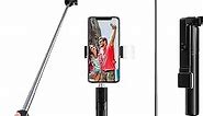 Selfie Stick, 40 in Retractable Phone Tripod with Wireless Remote Control & Light, Portable Selfie Stick Tripod for Photograph, Live Streaming, Video Recording, Compatible with All Cellphones