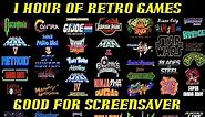 Retro video games Screensaver. 1 HOUR of HD VDO with names Part 2