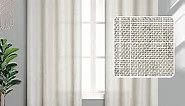 72 Inch Length Linen Curtains for Bedroom 2 Panel Set Natural Crude Tan Beige Flax Rustic Textured Light Filtering Semi Blackout Sheer Farmhouse Style Living Room Curtains for Windows