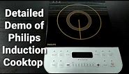 Demo of Philips Viva Collection Induction Cooktop HD4928 | How To Use Philips Induction Cooktop