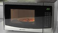 Emerson MWI1212SS Countertop Microwave Oven with Inverter and Button Control, LED Display 1000W 10 Power Levels, 8 Auto Menus, Glass Turntable and Child Safe Lock, 1.2 Cu. Ft, Stainless Steel