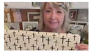 Beautiful no-sew canvas duck cross stenciled Bible covers