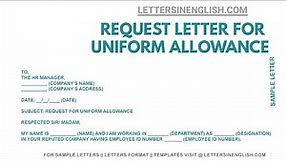 How To Write Request Letter for Uniform Allowance | Letters in English