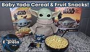 REVIEW! Trying The Baby Yoda Cereal & Fruit Snacks! The Mandalorian Official Cereal & Fruit Snacks