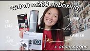 canon m200 unboxing! + accessories 📸✨