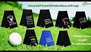 Funny Golf Towel, Best PAPA by Par, Golf Gifts for Men - Golf Accessories for Men, Embroidered Golf Towels for Golf Bags with Clip, Black