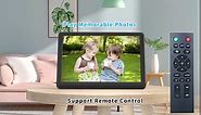 Digital Picture Frame, 8 Inch Digital Photo Frame with Remote Control, 1920x1080 HD IPS Screen, Slideshow, Video, Music, Photo Deletion, Non-WiFi SD Card, Easy to Use for Seniors
