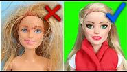 DIY CUSTOM Barbie FACE MAKEOVER and HAIRSTYLE Transformation ~ Repaint Your Old Doll Makeup
