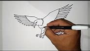 Cara Menggambar Burung Elang Untuk Pemula || How To Draw an Eagle