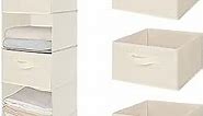MAX Houser 6 Tier Shelf Hanging Closet Organizer, Closet Hanging Shelf with 2 Sturdy Hooks for Storage, Foldable (Beige-D3)
