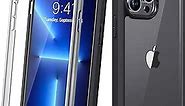 Diaclara Designed for iPhone 13 Pro Max Case [2023 New] Full Body Case with Built-in Touch Sensitive Anti-Scratch Screen Protector, Shockproof Phone Case for iPhone 13 Pro Max 6.7" (Black and Clear)