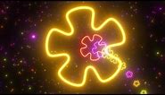 Trippy Neon Glow Retro 70s Flower Shapes Spin Electric Light Tunnel 4K Video Effects HD Background