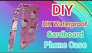 DIY Waterproof Hello Kitty Phone Case | Cover from Cardboard Wall paper Hack Idea 1