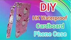 DIY Waterproof Hello Kitty Phone Case | Cover from Cardboard Wall paper Hack Idea 1