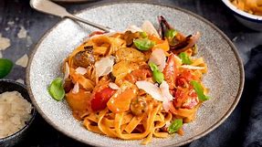 Roasted Vegetable Pasta that's so simple to make its ready in under 30 Mins!
