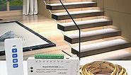 Intelligent Motion Sensor LED Stair Lighting Complete Set SSL-5616, 40 Inches Long Cuttable LED Strip Light for Indoor LED Stair Lights LED Step Lights (Cool White 6000K, 16 Stairs)