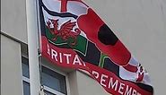 Flag on Welsh pub. Lest we forget.
