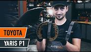 How to change rear brake shoes on TOYOTA YARIS P1 [TUTORIAL AUTODOC]