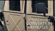 In a World...The Tactical Split Door for Military Humvee- Converts to Half Door in 5 Minutes