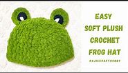 Easy Soft Plush Crochet Frog Baby Beanie Hat