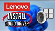 How to Install Lenovo Laptop Audio/Sound Driver On Windows 11/10