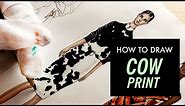 COW PRINT DRAWING TUTORIAL. Givenchy | Fashion Drawing