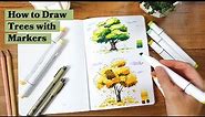 How to Draw Trees with Markers | Tutorial 1