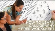 How to Create and Learn Modern Calligraphy - A Guide for Beginners + Free Worksheet