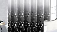 Black and White Shower Curtain, Black Ombre Geometric Men Bath Shower Curtains for Bathroom, Masculine Shower Curtain, Durable and Machine Washable, 72 x 72 Inches, Black White and Gray