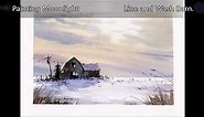 Painting moonlight winter shadows and dramatic skies. Line and wash watercolor. Peter Sheeler