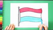 How to draw the National Flag of Luxembourg