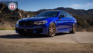 San Marino Blue BMW M5 with HRE RC104 Wheels in Satin Gold