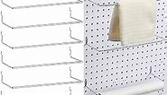 8 Pcs Paper Towel Holder for Pegboard Extendable Peg Board Organizer Accessories Pegboard Paper Towel Holder Pegboard Accessories for Craft Room, Laundry Room, Kitchen, Bathroom, Workshop (Silver)