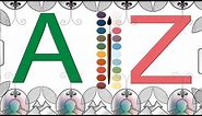 How to draw alphabet and coloring new clip art A to Z