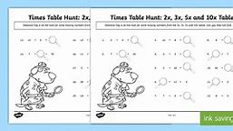 2, 3, 5 and 10 Times Tables Missing Numbers Printable Worksheets