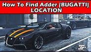 HOW TO FIND ADDER (Bugatti Veyron) Location in GTA V - Expensive Hypercar for FREE
