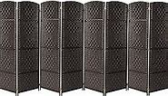 Sorbus 8 Panel Room Divider 6 ft. Tall - Privacy Screen, Extra Wide Double Hinged Panels, Diamond Double-Weaved, Partition Room Dividers and Folding Privacy Screens, Wall Divider for Room Separation
