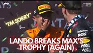 Hungarian Grand Prix 2023 PODIUM CELEBRATIONS • Lando Norris Champagne POP and breaks Max's trophy