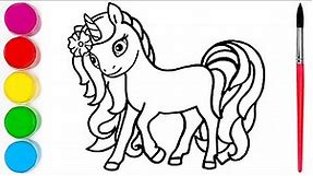 How to Draw Beautiful Unicorn - Coloring Pages for Kids