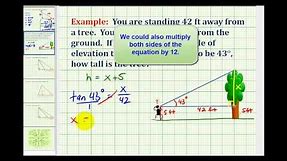 Example: Determine the Height of an Object Using a Trig Equation