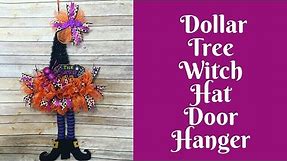 Halloween Crafts: Dollar Tree Witch Hat Door Hanger
