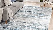 Dripex Abstract Collection Indoor Area Rug, Coastal Blue 5x7 Rug Contemporary Area Rugs for Living Room Bedroom Kids Rooms, Washable Fluffy Carpet Floor Mats for Home, Durable & Non-Slip