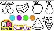 How to Draw Fruits | Cute Easy Drawings | Art for Kids By Chiki Art | HooplaKidz HowTo