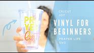 Cricut Joy Vinyl Craft For Beginners + Prayer SVG