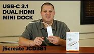 j5create USB-C Dual HDMI Mini Dock JCD381