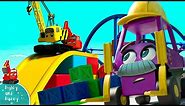 The Fairground Ferris Wheel - Digley's STUCK!!! - Construction Cartoons for Kids | Digley and Dazey